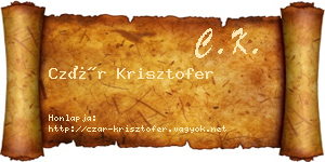 Czár Krisztofer névjegykártya