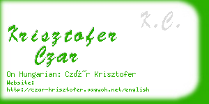 krisztofer czar business card